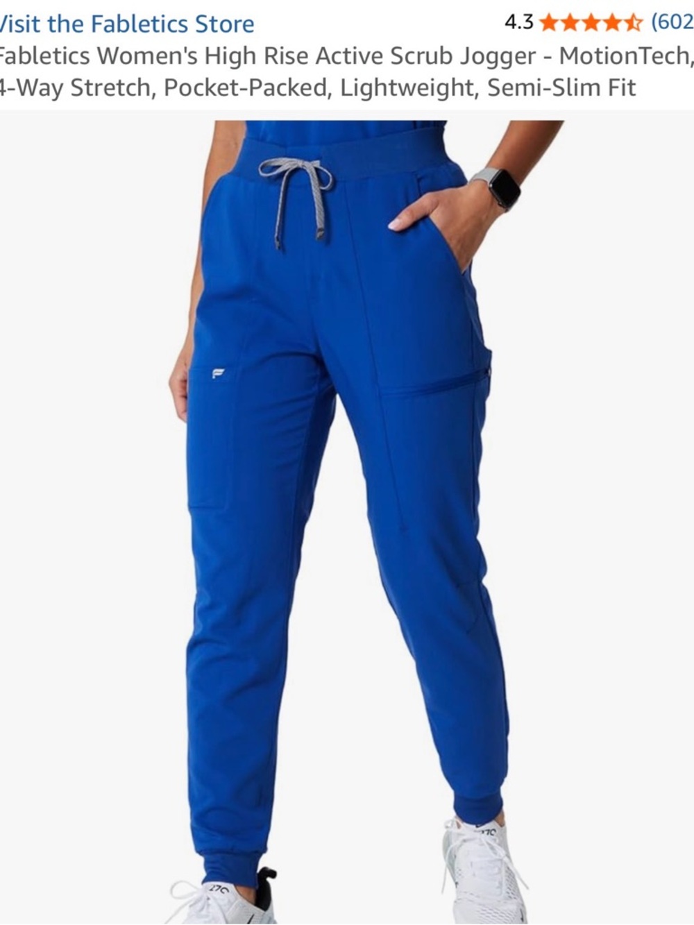 Bundle of 2 Fabletics Women’s Royal Blue Scrubs Jogger Pants - Picture 11 of 12
